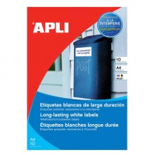 Apli Etiquetas Blancas Resistentes Intemperie 99.1 x 139mm 10 Hojas