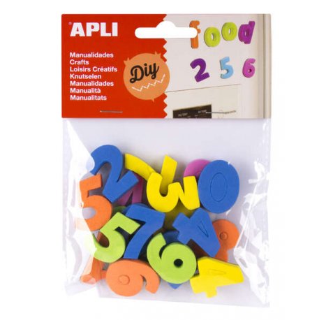 Apli Imanes Goma Eva Numeros 20U - Flexibles y Coloridos - Ideales para Manualidades y Educacion (5 uds)