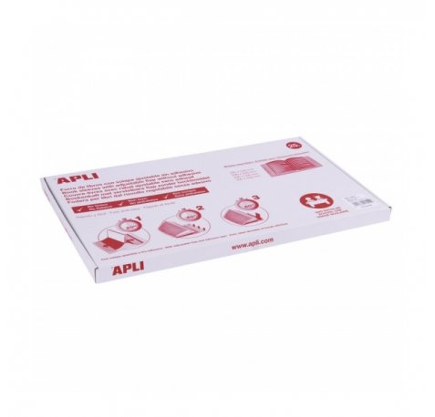 Apli Caja de 25 Fundas Transparentes de PVC con Solapa Autoajustable - Adaptables sin Corte - Adhesivo Eco-Friendly