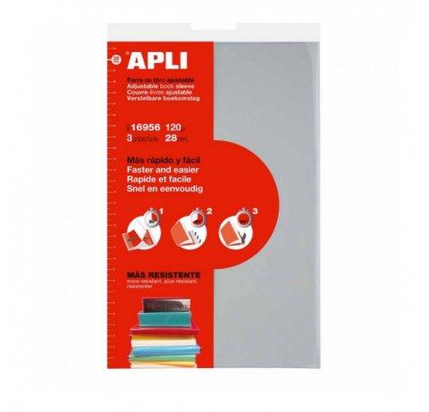 Apli Pack de 3 Fundas Transparentes de PVC - Solapa Autoajustable - Facil Aplicacion - Eco-Friendly