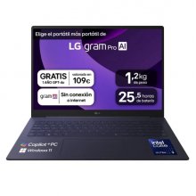 LG Gram 16Z90TS-G.AU99BN Portatil 16" Intel Core Ultra 9 288V - 32GB - 1TB SSD - WiFi 7 - Windows 11 Home - Color Gris - Teclado QWERTY (ES)