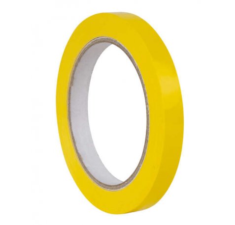 Apli Cinta Adhesiva Amarilla 12mm x 66m - Resistente al Agua y a la Intemperie - Facil de Cortar y Manipular - Ideal para Etiquetar y Marcar - Amarillo