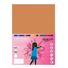 Fabrisa Pack de 50 Cartulinas 180 g/m² - Tamaño A4 - Color Marron Claro