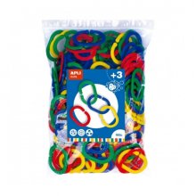 Apli Anillas Engarzables de Plastico - Fomenta Psicomotricidad Fina - Mejora Coordinacion Mano-Ojo - Ideal para Escuelas y Grupos - Colores Surtidos