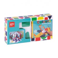 Apli Libro de Pegatinas Formas Geometricas - Tamaño 100x100x40mm - 10 Paginas de Carton Rigido 3mm - 4 Hojas de Gomets Removibles - Alto Valor Didactico - Diseño Infantil y Colorido - Resistente y Facil de Manejar