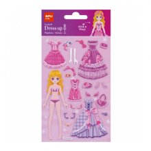 Apli Bolsa de Pegatinas Dress Up 3D Modelo Candy - Adhesivos Removibles - Incluye Escenario - Fomenta Creatividad y Psicomotricidad - Ideal para Aprender Jugando
