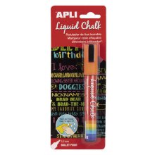 Apli Rotulador de Tiza Liquida - Punta Redonda de 5.5mm - Ideal para Pizarras, Plastico, Ventanas, Ceramica, Vinilos, Metal, Etc - Facil de Borrar con Paño Humedo - Secado Rapido y Libre de Toxicos