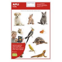 Apli Gomets Tematicos Realistas de Mascotas - 22 Gomets en 2 Hojas - Imagenes Realistas para Relacionar Animales Domesticos - Adhesivo Removible - Normas EN-71 y FSC - Adhesivo Base Agua - Libre de Disolventes - Colorido (5 uds)