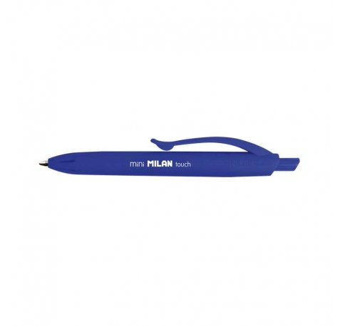 Milan P1 Touch Mini Boligrafo de Bola Retractil - Punta Redonda 1mm - Tinta con Base de Aceite - Escritura Suave - Color Azul (40 uds)