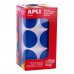 Apli Gomets XL Redondos Azules - Ø 33mm - Adhesivo Permanente - 708 Gomets por Rollo - Ideal para Desarrollar Habilidades