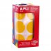 Apli Gomets XL Redondos Ø 33mm Amarillo Adhesivo Permanente - 59 Hojas Pretroqueladas - 708 Gomets por Rollo