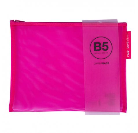 Apli Sobres Porta-Todo Nylon Transpirable - Tamaño B5 (290x223mm) - Resistente y Duradero - Ideal para Tablets y Equipos Electronicos - Cierre de Cremallera - Pack de 20 Unidades en 5 Colores