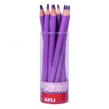 Apli Lapices Jumbo Pastel Lila - Mina 5mm - Forma Triangular para Niños - 10mm Diametro - 170mm Largo - Pack 18 Unidades - Expositor Jumbo Pastel