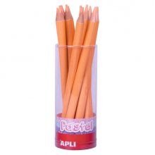 Apli Lapices Jumbo Pastel Salmon - Mina 5mm - Forma Triangular Ergonomica - Diametro 10mm, Largo 170mm - Pack 18 Unidades - Ideal para Expositor Jumbo Pastel