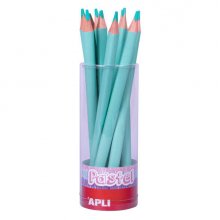 Apli Lapices Jumbo Pastel Turquesa - Mina de 5mm - Forma Triangular para Niños - 10mm de Diametro - Pack de 18 Unidades (18 uds)