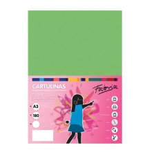 Fabrisa Pack de 25 Cartulinas 180 g/m² - Tamaño A3 - Color Verde