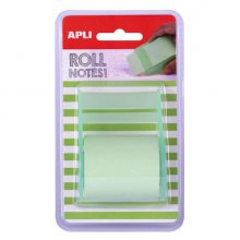 Apli Rollo Dispensador de Nota Adhesiva 50mm x 8m - Facil de Usar - Adhesivo de Calidad - Practico y Portatil - Verde Pastel