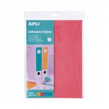Apli Telas Adhesivas A4 - 4 Hojas con Estampado de Topos - Adhesivo Permanente - Ideal para Scrapbooking y Manualidades - Faciles de Cortar y Pegar - Colores Surtidos