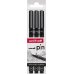 Uni-ball Uni Pin Pack de 3 Rotuladores Calibrados 0.2, 0.4, 0.8 - Punta Poliacetal - Tinta Pigmentada Resistente al Agua y Luz - Color Negro