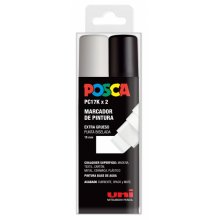 Posca PC-17K Estuche de 2 Marcadores de Pintura - Punta Biselada de Poliester 15mm - Ancho de Trazo Muy Grueso - Tinta Base al Agua - Resistente a la Luz - No Permanente - Color Surtido