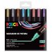 Posca PC-5M/8C Estuche de 8 Marcadores de Pintura - Punta de Bala 1.8-2.5mm - Tinta Base al Agua - Resistente a la Luz - No Permanente - Color Surtido