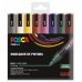 Posca PC-5M Estuche de 8 Marcadores de Pintura - Punta de Bala 1.8-2.5mm - Tinta Base al Agua - Resistente a la Luz - No Permanente - Color Surtido