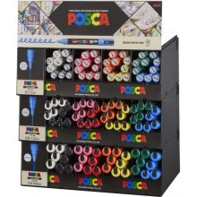 Posca Expositor de 112 Marcadores de Pintura - Punta de Poliester - Tinta Pigmentada Base Agua - Resistente a la Luz - Color Surtido (112 uds)