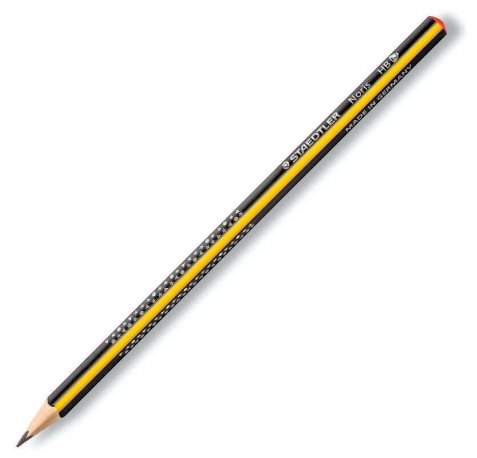Staedtler Noris 183 Lapiz de Grafito Triangular - Mina HB2 Ultrarresistente de 2mm - Madera de Bosques Sostenibles (12 uds)