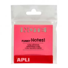 Apli Notas Adhesivas Troquelado Note 75x75mm Bloc 75 Hojas - 3 Colores Surtidos Fluorescentes - Ultra Adhesivas - Color Surtido