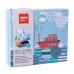 Apli Kids Juego de Gomets Barco - 8 Laminas Ilustradas de 200G - 8 Hojas de Gomets Removibles Geometricos - Libro Guia con Ejemplos - Alto Valor Didactico - Caja de Carton con Diseño Exclusivo