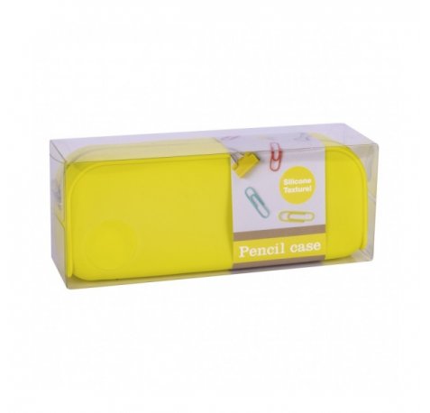 Apli Estuche de Silicona Fluor Collection - Tacto Suave - Cremallera - Flexible y Moldeable - Resistente al Agua - Facil de Limpiar - Color Amarillo Fluorescente