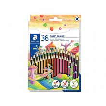 Staedtler Noris Colour 185 Pack de 36 Lapices de Colores Hexagonales - Fabricados en WOPEX - Muy Resistentes - Madera de Fuentes Sostenibles - Colores Surtidos