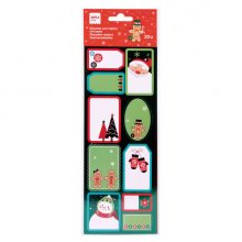 Apli Etiquetas Adhesivas Navideñas Papa Noel - 20 Etiquetas Surtidas Metalizadas - Adhesivo Permanente de Alta Calidad - Ideal para Marcar Regalos - Tematica Navideña (5 uds)