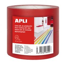 Apli Cinta de Señalizacion Adhesiva PVC 40x33mm 160?m - Desbobinado Silencioso - Adhesivo Solvente - Resistente a Rayos UV