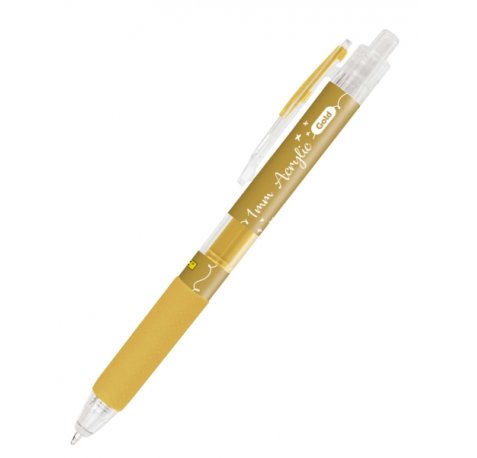 Online Boligrafo Retractil - Tinta Acrilica - Punta Fina de 1mm - Color Oro (6 uds)
