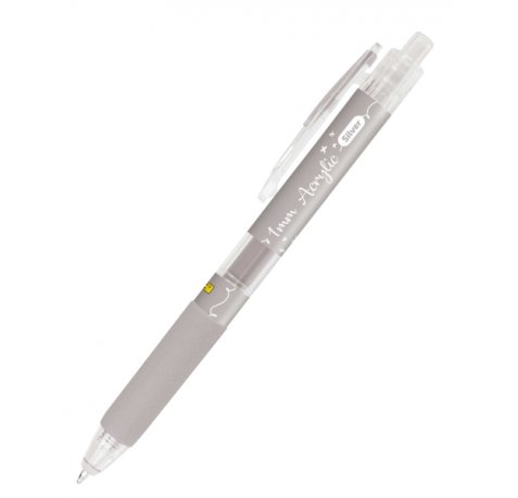 Online Boligrafo Retractil - Tinta Acrilica - Punta Fina de 1mm - Color Plata (6 uds)