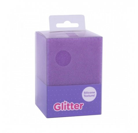 Apli Cubilete de Silicona Portalapices Glitter Collection - Tacto Suave - Resistente y Flexible - Facil de Limpiar - Versatil para Lapices y Cosmeticos - Color Lila Purpurina