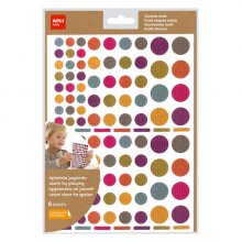 Apli Gomets Redondos Adhesivo Permanente - Ø 10mm, Ø 14mm y Ø 20mm - 624 Gomets por Bolsa - Desarrollo de Habilidades y Creatividad - Colores Colores (10 uds)