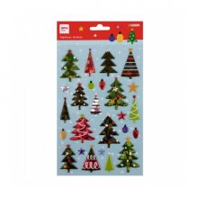Apli Bolsa de Pegatinas Navideñas de Arboles de Navidad - Detalles Metalizados - Adhesivo Permanente - Ideal para Scrapbooking y Decoracion - Estimula Creatividad y Psicomotricidad Infantil