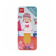 Apli Caja Metalica Fashion - 35 Magnets - Fomenta Observacion e Imaginacion - Aumenta Concentracion y Atencion - Recomendado para Mayores de 3 Años