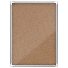 Nobo Vitrina para 9 Hojas A4 con Superficie de Corcho - 1000x752x37mm - Puerta de Cristal de Seguridad - Marco de Aluminio - Color Natural