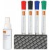 Nobo Kit Basico Accesorios Pizarra Blanca Borrado Seco - 4 Rotuladores Pizarra - Borrador Pizarra - Spray Limpiador 50Ml - Negro, Azul, Rojo, Verde - Color Blanco