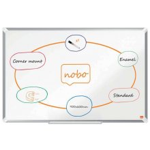 Nobo Premium Plus Pizarra Magnetica de Acero Vitrificado 900x600mm - Montaje en Esquinas - Superficie de Borrado Superior - Color Blanco