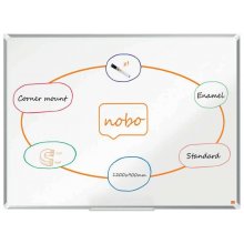 Nobo Premium Plus Pizarra Magnetica de Acero Vitrificado 1200x900mm - Montaje en Esquinas - Superficie de Borrado Superior - Color Blanco