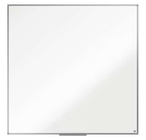 Nobo Essence Pizarra de Melamina 1200x1200mm - Marco de Aluminio Anodizado - Bandeja para Rotuladores - Color Blanco