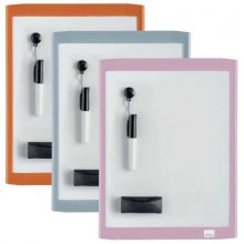 Nobo Mini Pizarra Magnetica con Marco de Color 216x280mm - Varios Colores - Rotulador y Borrador Incluidos - Almohadillas Adhesivas e Imanes