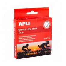 Apli Cinta Adhesiva Luminiscente - Brilla hasta 6 Horas - Ideal para Advertencias y Decoraciones - Absorbe Luz en 15 Minutos - Color Blanco