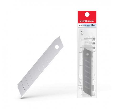 Erichkrause Juego de Cuchillas Adicionales - Cuchillas de Repuesto de Acero Segmentado - Afilado de Doble Cara - Resistente al Desgaste - Recipiente de Plastico - Color Negro