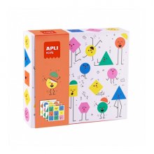 Apli Juegos de Gomets Geometricos Emociones - Didactico - Removibles - Incluye Laminas y Ejemplos - Estimula Psicomotricidad y Pensamiento Matematico - Recomendado desde 3 Años