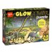Apli Glow in the Dark Puzzle Fluorescente de 60 Piezas 6x6cm - Tematica Dinosaurios - Efecto Fluorescente que Revela Diseños Ocultos - Poster para Facilitar Montaje - Recomendado para Niños a partir de 4 Años